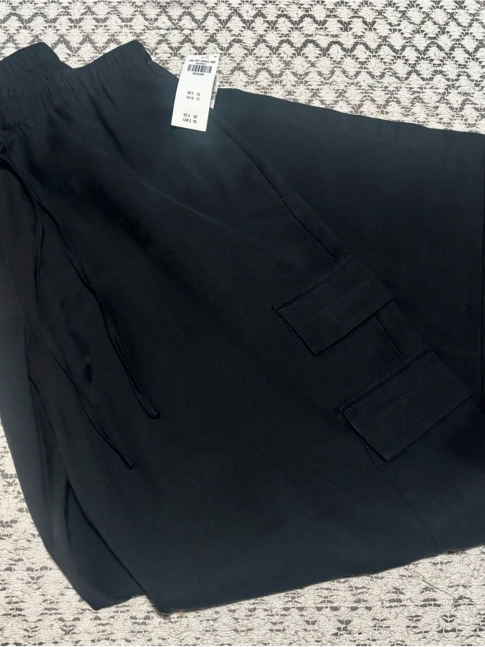 Abercrombie & Fitch Drawstring Black Cargo Pants